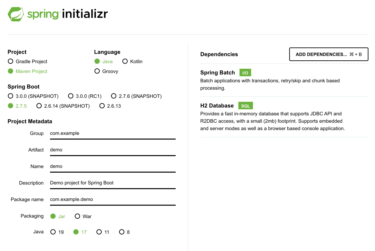 spring-batch-commandlinerunner-cli